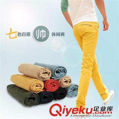 男士休閑褲 廠家直銷休閑褲男士韓版修身潮流小腳褲鉛筆褲長褲亮色個性潮圖片|男士休閑褲 廠家直銷休閑褲男士韓版修身潮流小腳褲鉛筆褲長褲亮色個性潮產(chǎn)品圖片由杭州彤蒙商貿(mào)公司生產(chǎn)提供-